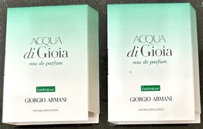 Two GIORGIO ARMANI ACQUA DI GIOIA EDP INTENSE Wom Sample Spray 2x1.2 ML. France