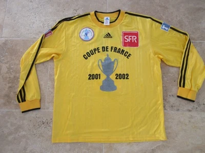 Maillot COUPE de FRANCE porté n°2 jaune 2001 2002 ADIDAS vintage shirt XL - Photo 1/4