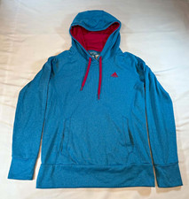 Adidas Ultimate Hoodie Women s Small Blue Pink ClimaWarm Pullover Athletic