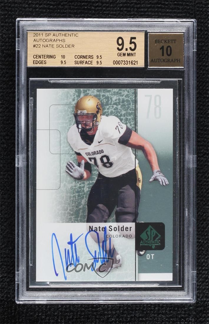 Nate Solder SP Authentic #22 Base
