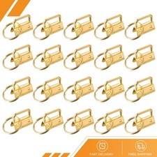 60Pcs 26mm 1" Key Fob Hardware with Keychain Ring for Bag Webbing Dark Golden