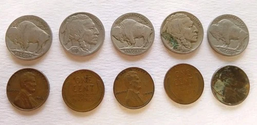 BUFFALO NICKELS & WHEAT PENNIES LOT (☆Good Dates☆)