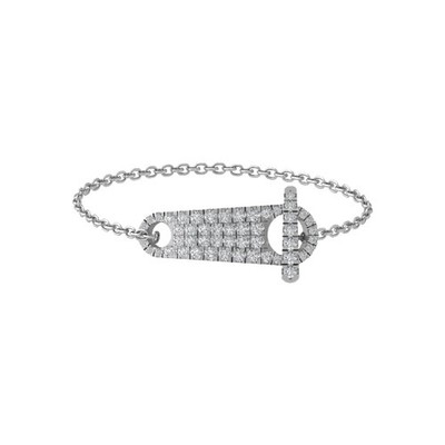 10k White Gold 1Ct Round Lab Grown Diamond Fashion Bracelet For Women 7''