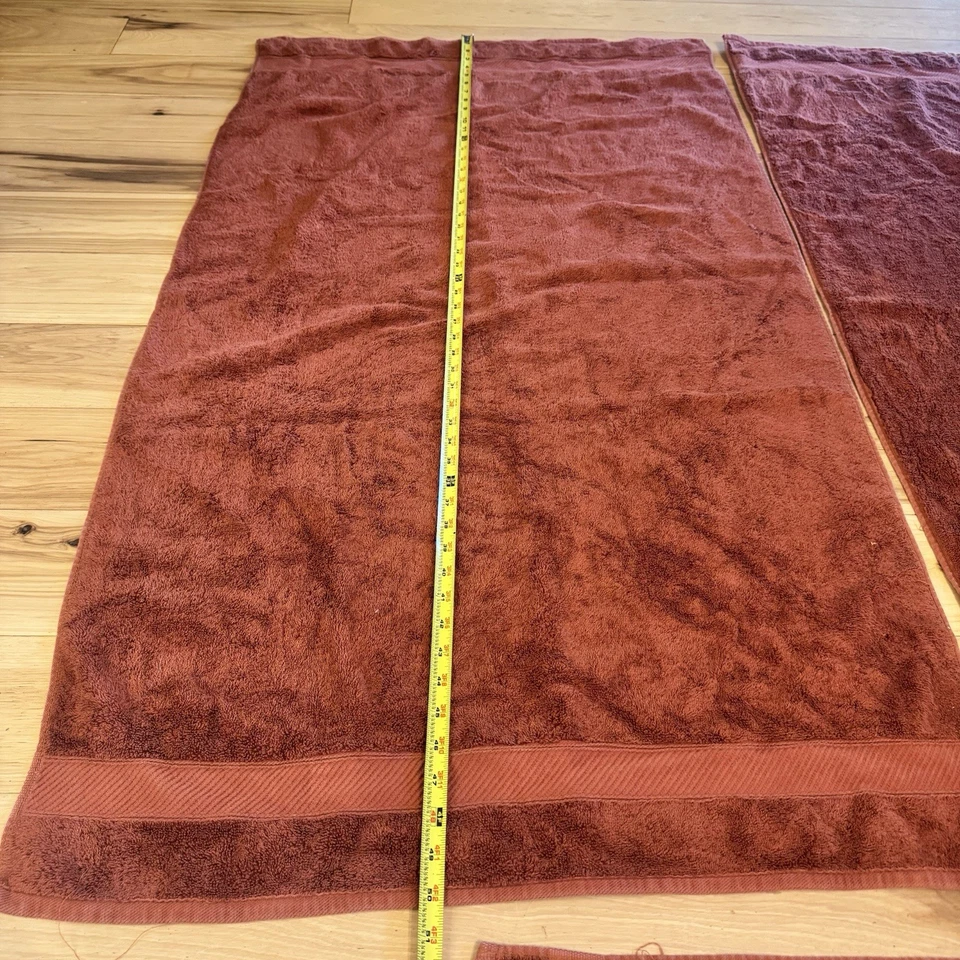 Wamsutta Rust Red Bath & Hand Towel Set 100% Cotton – Set of 3 Bathroom Decor - Image 2 of 4