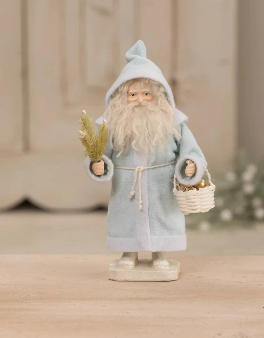 青いベルベット サンタクロース人形 青いベルベット サンタクロース人形