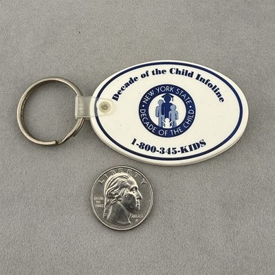 New York State Decade Of The Child Infoline Vinyl Keychain Key Ring #62269