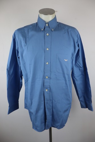 Emporio Armani, Emporio Armani Chemise en Coton Bleue Homme Manches Longues Vintage 41