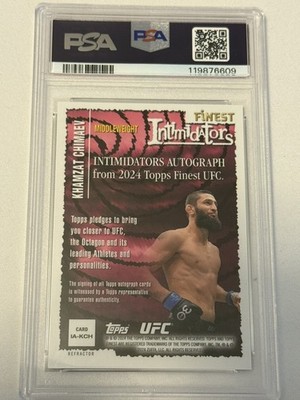 2024 topps finest ufc intimidators auto /25 Khamzat Chimaev PSA 9