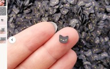  Bling Cat Nail Art Decor Charms, Black & Yel...