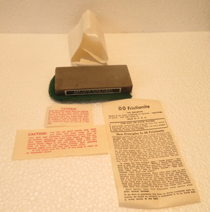 Vintage NOS Frictionite No. 00 Knife Razor Stone Hone with Pouch & Directions