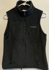 Columbia Womens Black Full Zip Vest Logo Pock...