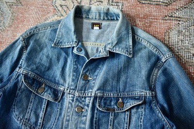 Vintage 1940er Lee 101-J Lot 1013 Repro Denim Trucker Jacke Made in China 40R