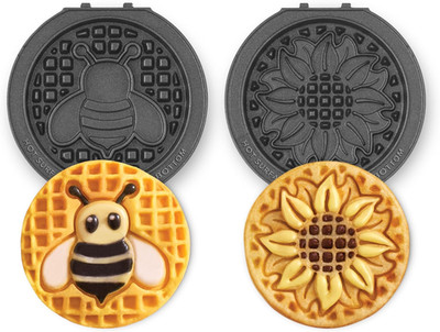 DASH Multimaker Mini System Two 4  Nonstick Removable Waffle Plates Set (Sunflow