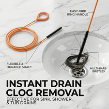 SINK UNBLOCKER TOOL DRAIN UNBLOCKER BATH SHOWER SNAKE CLEANER HAIR REMOVER UK
