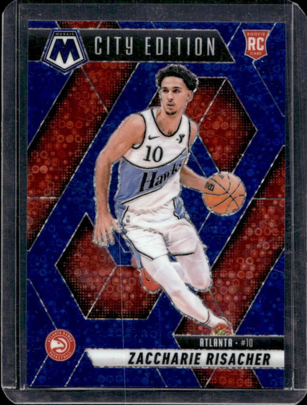 2024-25 Mosaic Zaccharie Risacher RC Fast Break Blue City Edition #/85 Hawks