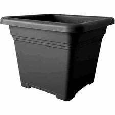 Bac Pot de Fleur Eco Image 28 CM Noir Kunststoffgefäß Avec Bodenlöchern