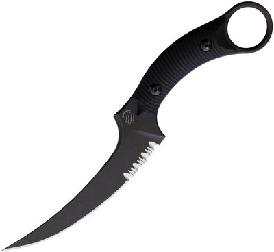 Bastinelli Creations Mako Fixed Blade Serrated BC-14 DSW S N690 Black G10 Knife