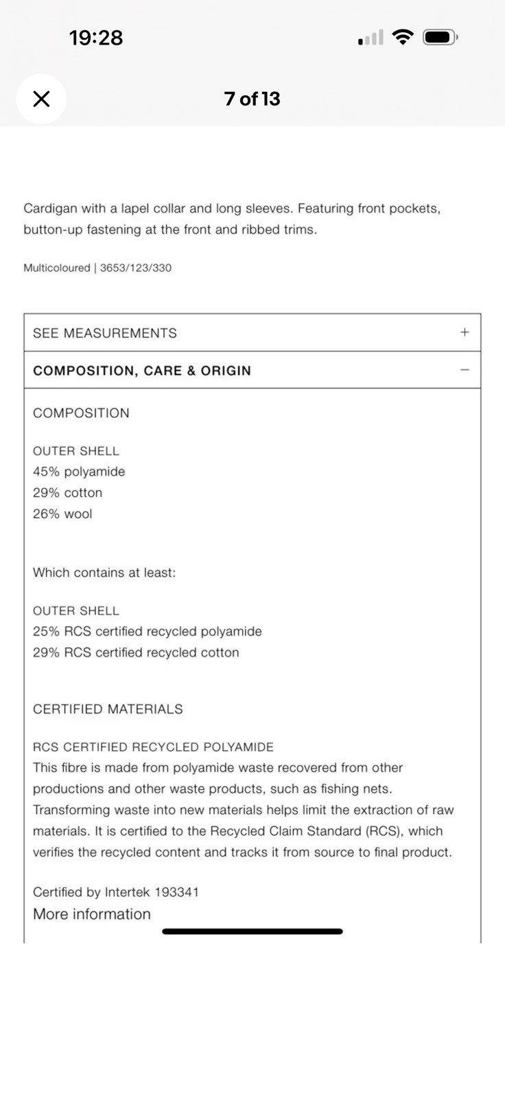 Zara DIAMOND PATTERN KNIT CARDIGAN thumbnail 5