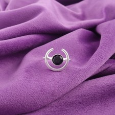 Sterling Silver Faceted Natural Black Onyx New Band Boho Unique Ring US All Size