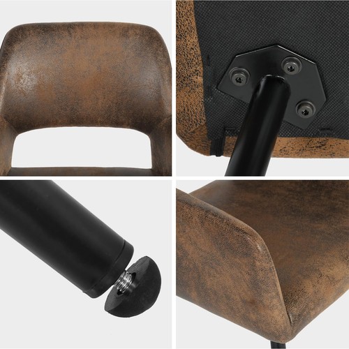 Suede Fabric Dining Chairs Set of 2, Upholstered Accent Leisure Armchair Side... - Picture 7 of 7