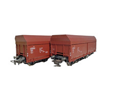 Rake of 2 VINTAGE HO PIKO 5/6426-010 self-discharge hopper wagons Boxed