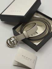 Authentic Gucci Pearl GG Marmont Belt - Size 100/40