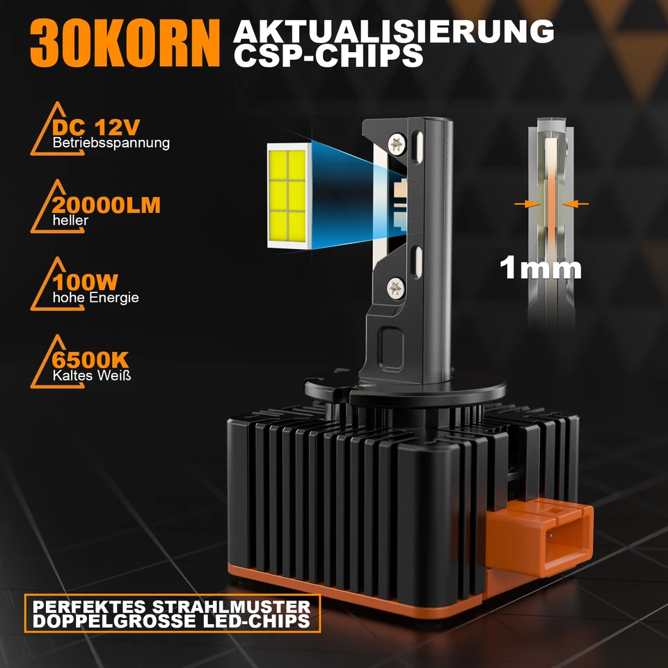 2 faros LED D3S D3R con homologación luz de cruce remota 30000LM halógena DRL - Imagen 3 de 4