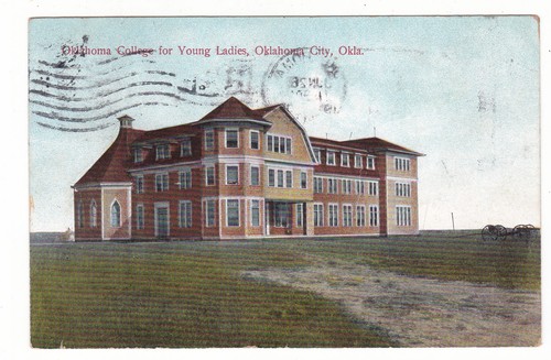 Oklahoma College for Young Ladies antique postcard / Oklahoma City 1908 cancel