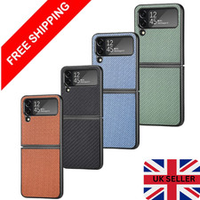 Carbon Fiber Phone Case For Samsung Galaxy Z Flip7 6 5 4 Shockproof Bumper Cover