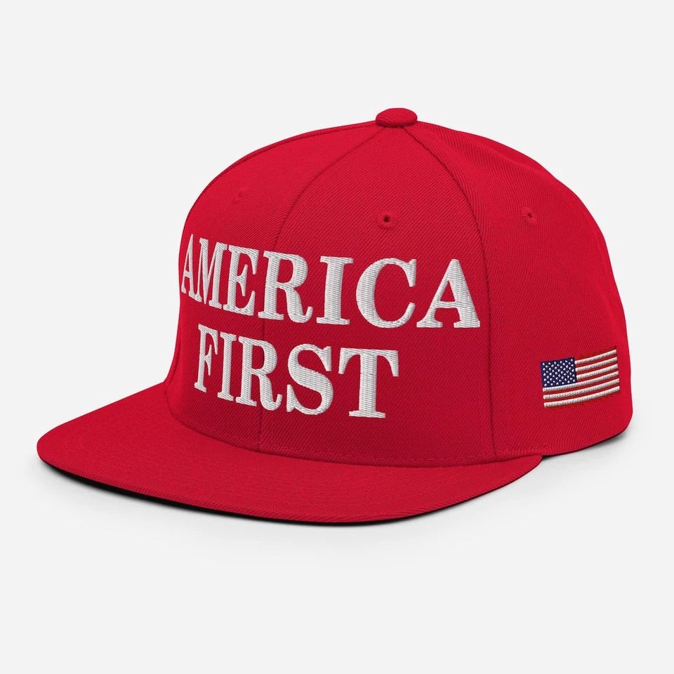 America First Sombrero Ajustable Snapback Bordado Sombrero Conservador EE. UU. Sombrero Foto 3 de 4
