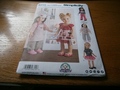 Simplicity Schnittmuster 8315 18 Zoll Puppenkleidung