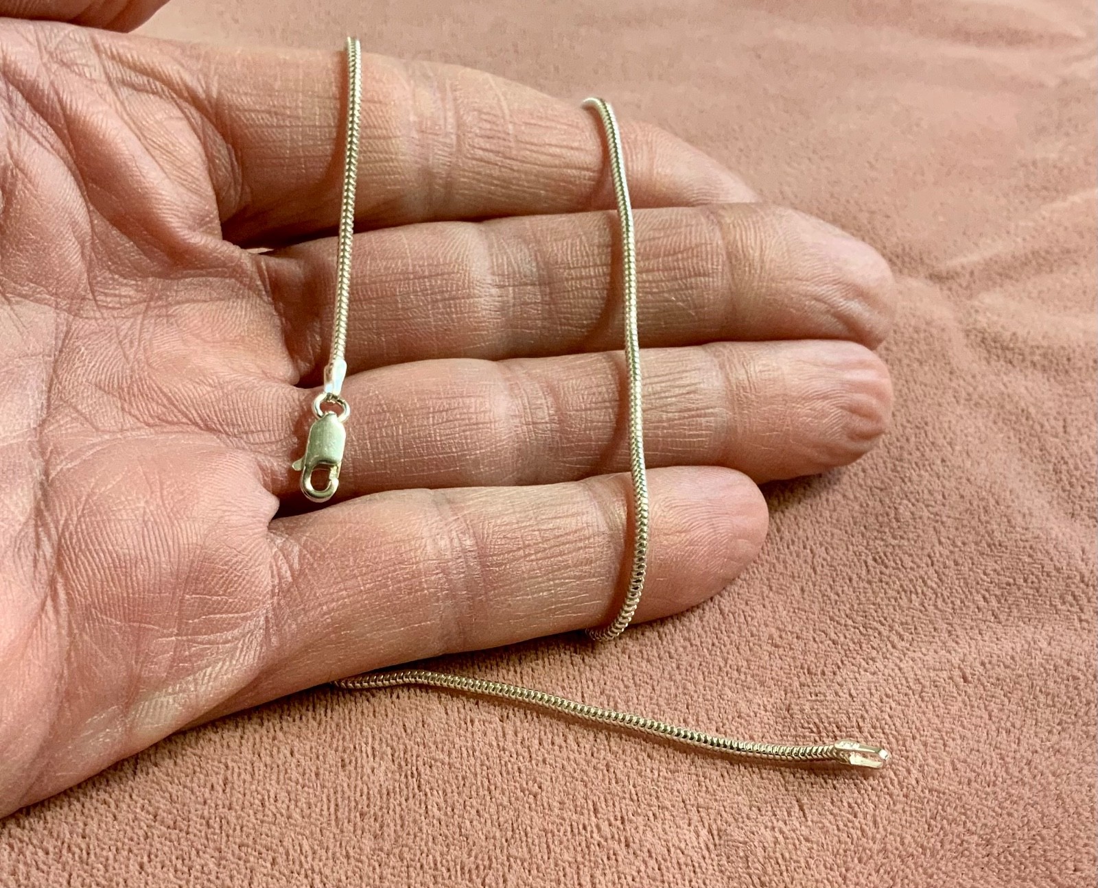 Solid Sterling Silver 925 Snake Chain Necklace 1.… - image 5