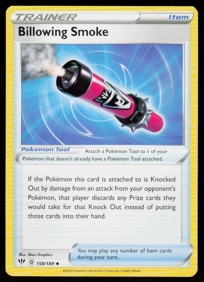 Billowing Smoke 158/189 Uncommon Darkness Ablaze Pokemon Near Mint