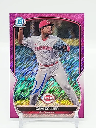 CAM COLLIER SIGNED IP 2023 Bowman Chrome FUSCIA SHIMMER Autograph AUTO /199