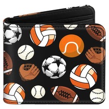 Bistup Boys Wallet Cute Leather Bifold for Teen Cool Socer Ball