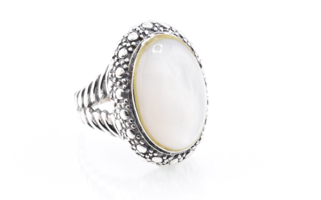 Designer Inspired Dot Statement Ring in Sterling … - image 1