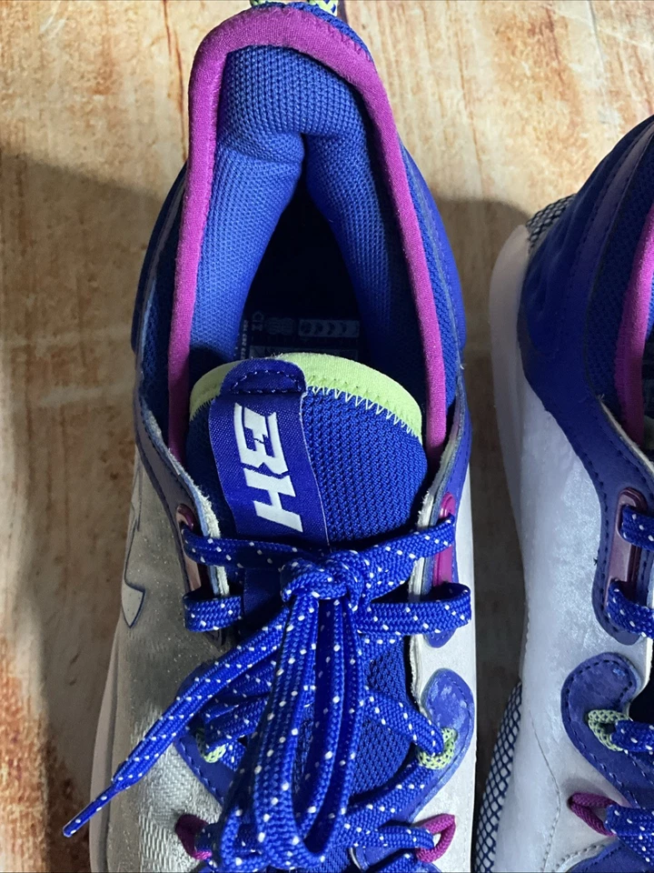 Under Armour Harper 8 Elite White Blue 9/11/11.5 Baseball Cleats 3026591-101 - Image 2 of 4