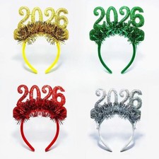 Glitters 2026 New Year Headbands Sparkling Hair Accessory for Adults Kids