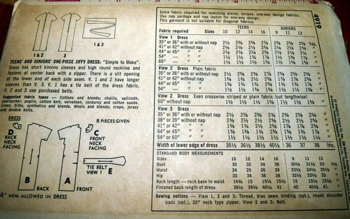*LOVELY VTG 1960s DRESS Sewing Pattern 16/36 - Picture 2 of 2