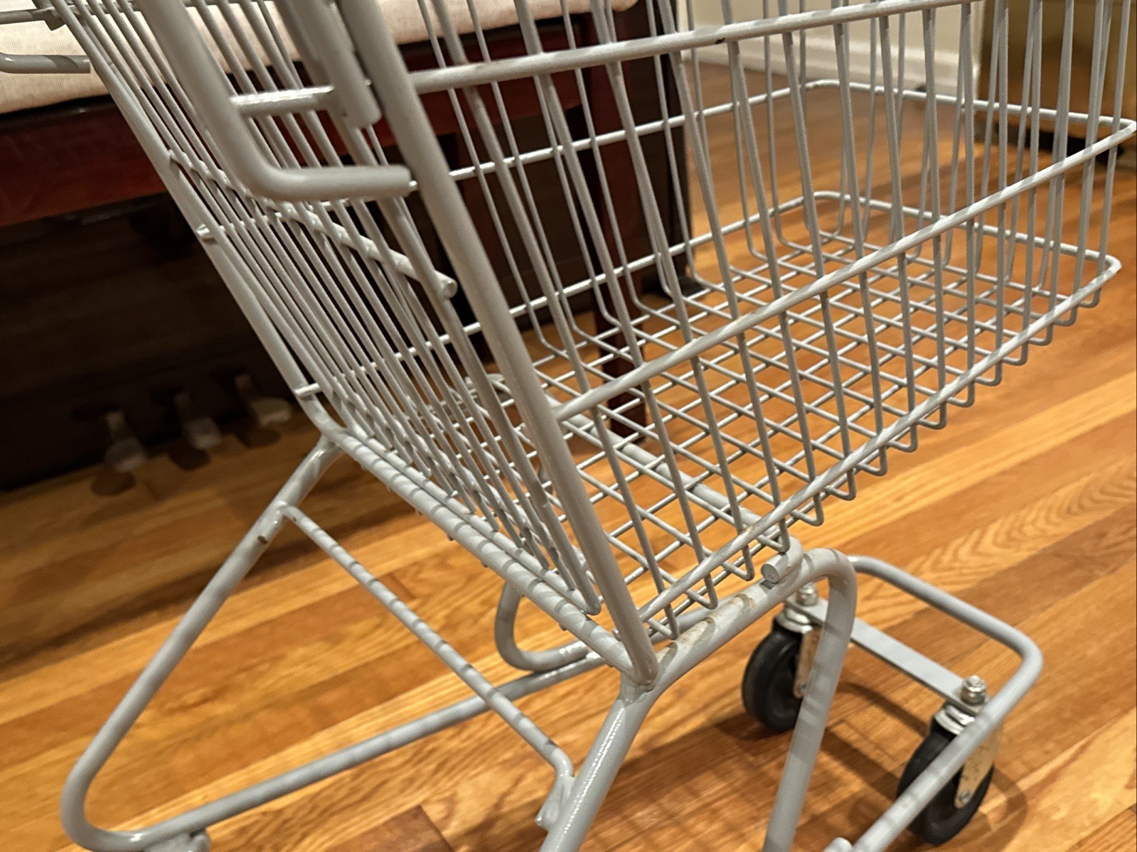 Kids Mini Shopping Cart - Kings Grocery Store Metal Rolling Buggy Baby Doll Toy