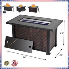 44'' 52'' Propane Fire Pit Table 50000BTU Outdoor Steel Fire Table w/ Cover Lid