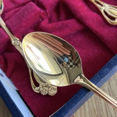 Noritake Christine Gold Spoon Set 6 Handled Spoons | eBay