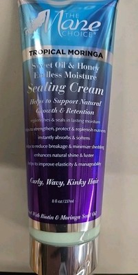 The Mane Choice Tropical Moringa Sealing Cream 8oz For Curly Wavy Kinky Hair