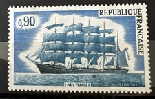 Timbre 1973 YT 1762 - Cinq Mats Le France II - Neuf ** MNH