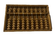 Vintage Japanese Abacus 9 Rods 2/5 Bead Combo Wood Beads