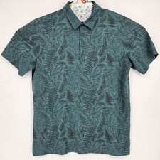 Travis Mathew Polo Shirt Mens XL Short Sleeve Performance AOP Green Floral