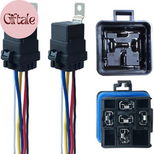 2 Pack 40/30 AMP 12V DC Waterproof Relay Kit with Heavy-Duty Pigtail, 5-PIN SPDT