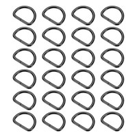 24 StüCk Metall-D-Ringe 0,98 Zoll (25 Mm) Schwarz