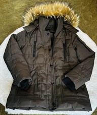 GUESS Los Angeles Brown Hooded Puffer Jacket ...