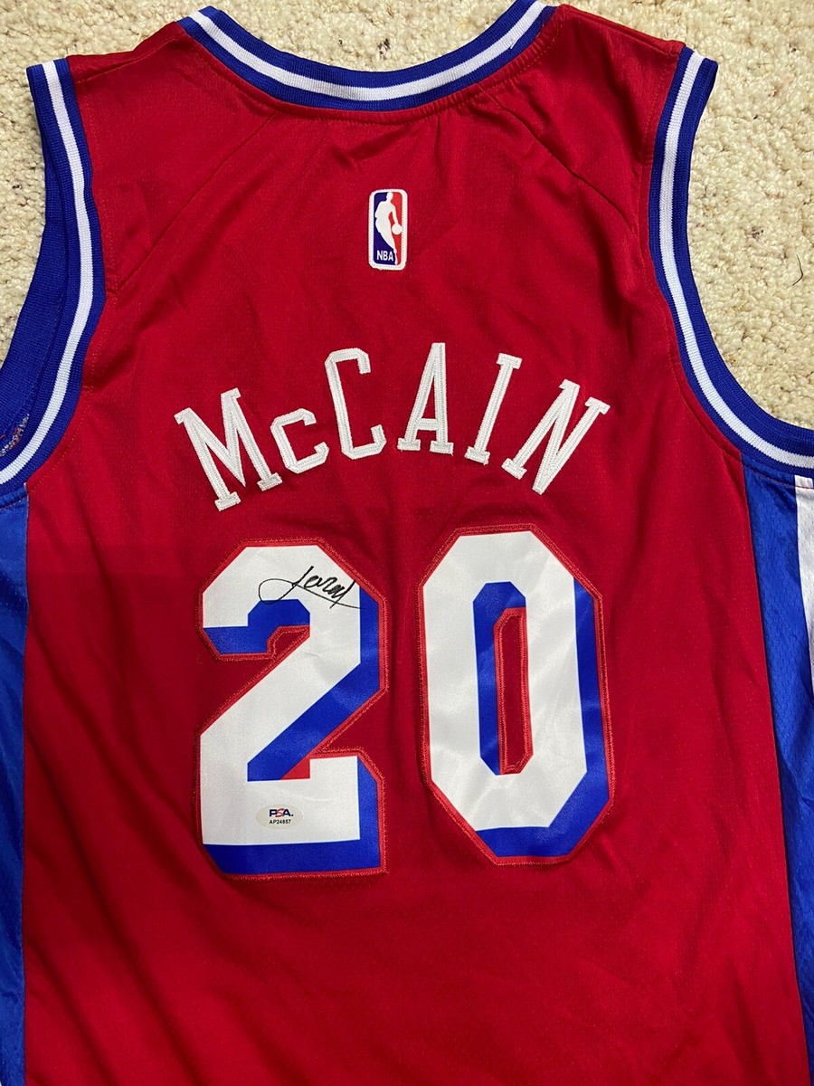 Jared McCain Signed Autograph Auto NBA 76ers Sixers Red Jersey PSA